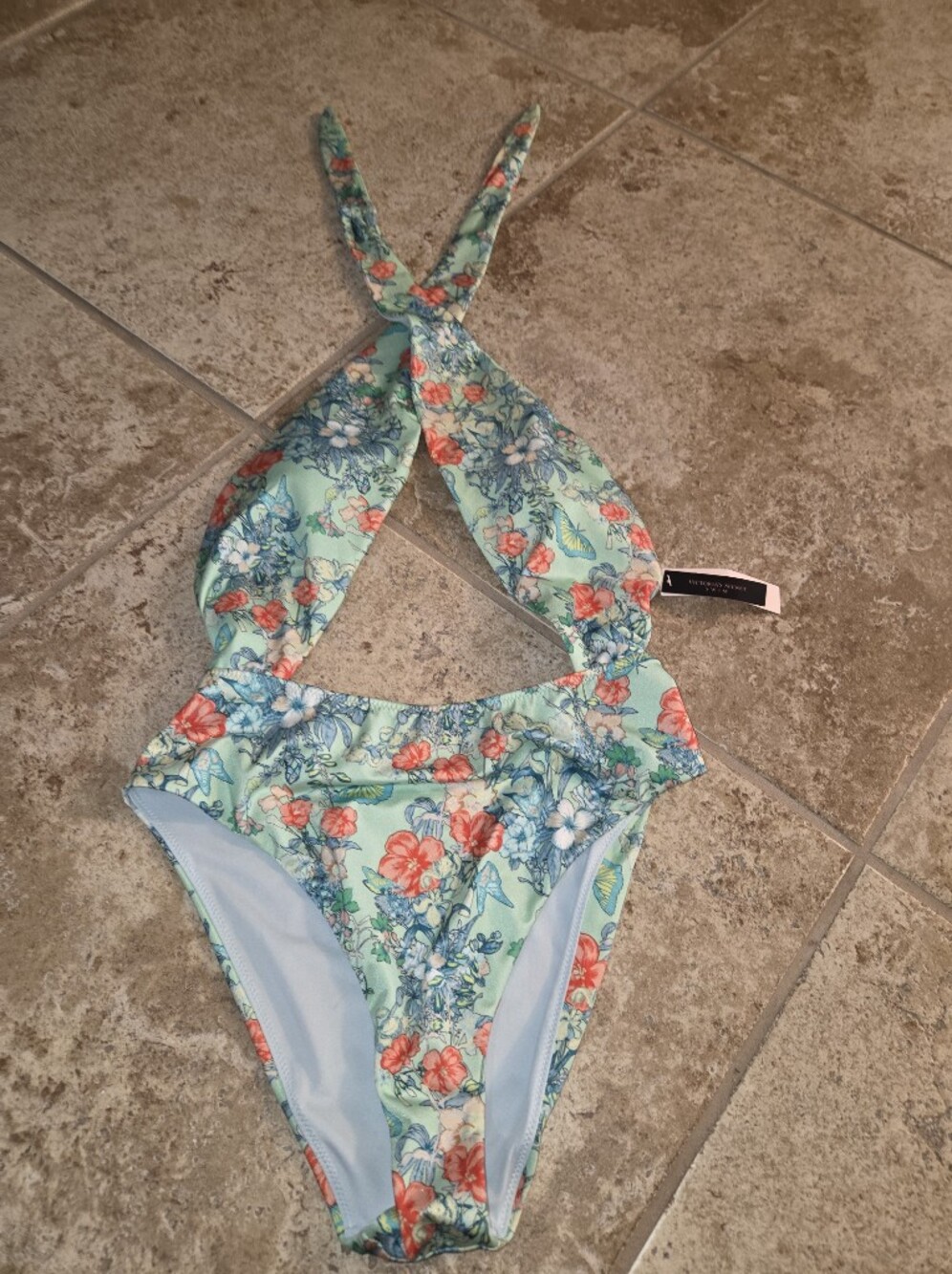 Nwt Victoria's Secret Mint Floral One-Piece Swimsuit
